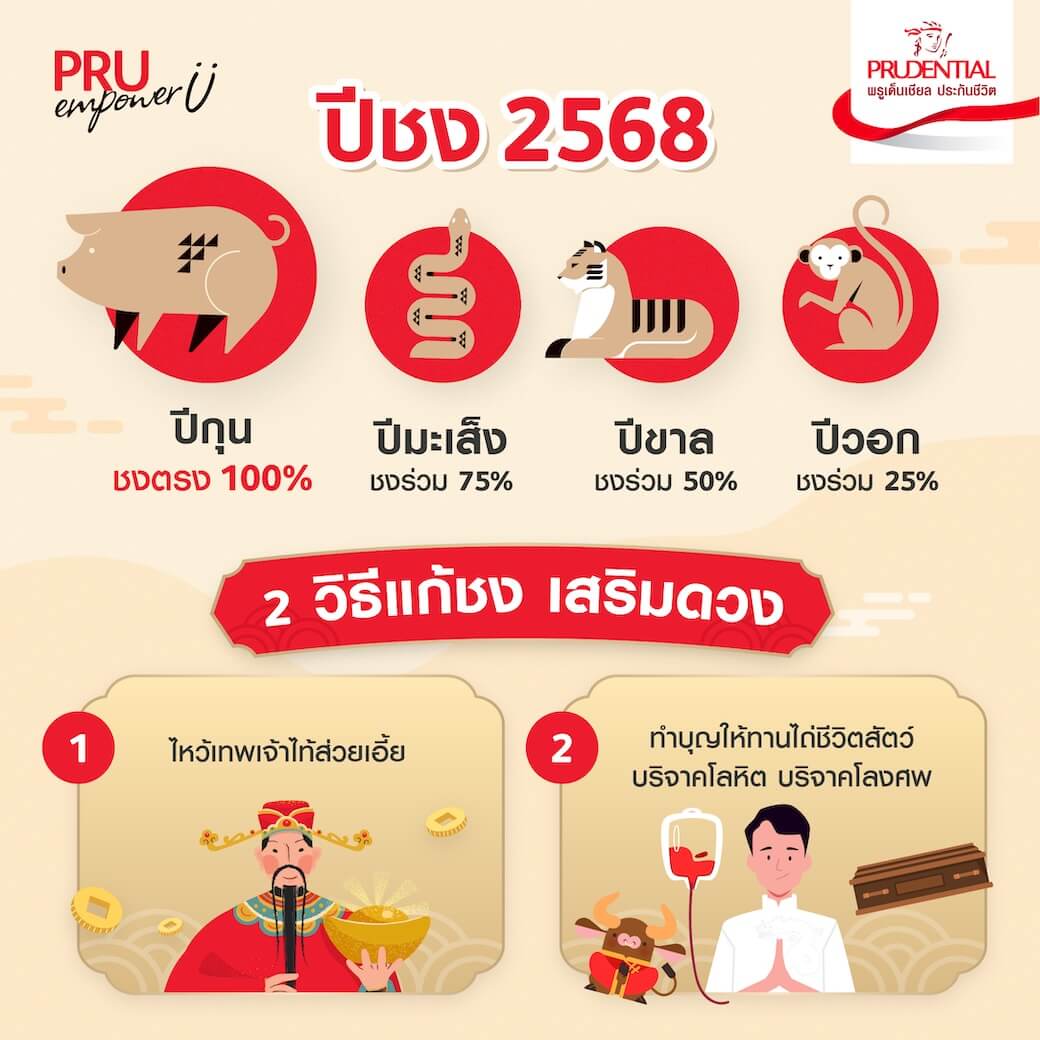 ปีชง 2568 ปีชงตรง ปีชงร่วม เกิด พ.ศ. ไหน ปีนักษัตรอะไร