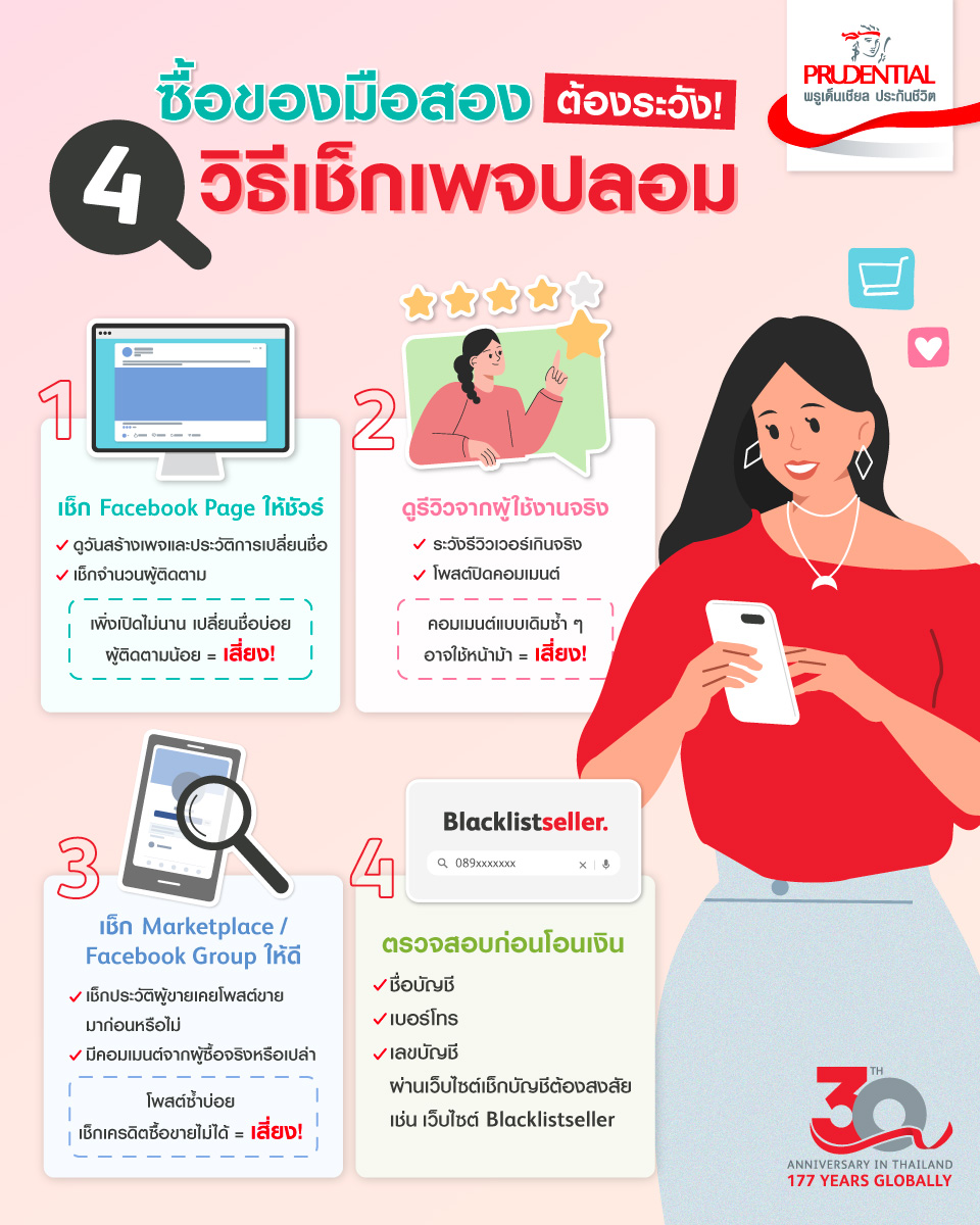 ซื้อของมือสองต้องระวัง! 4 วิธีเช็กเพจปลอม ซื้อของมือสองต้องระวัง! 4 วิธีเช็กเพจปลอม