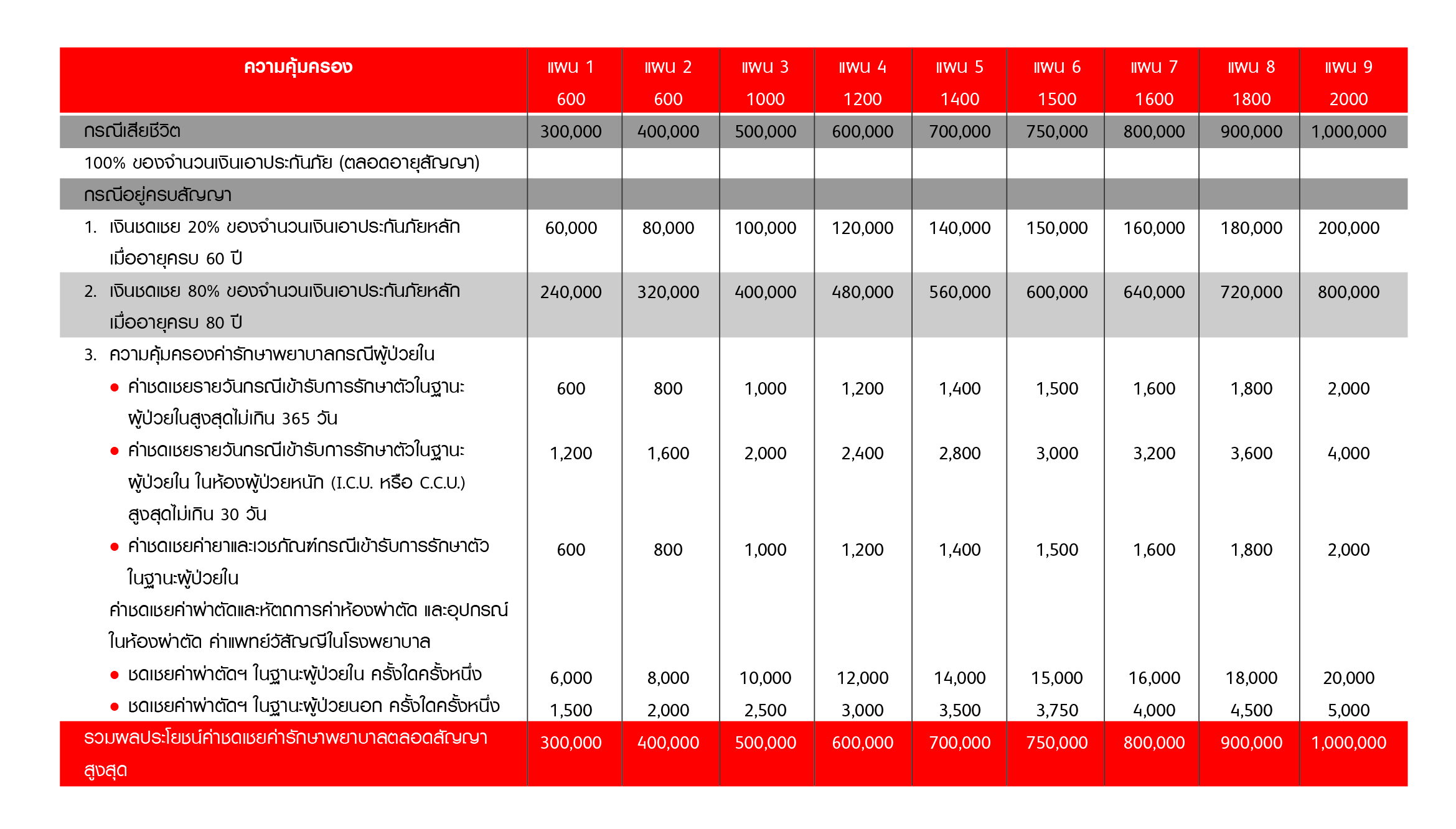 PRUhealthy-plus-benefit-table