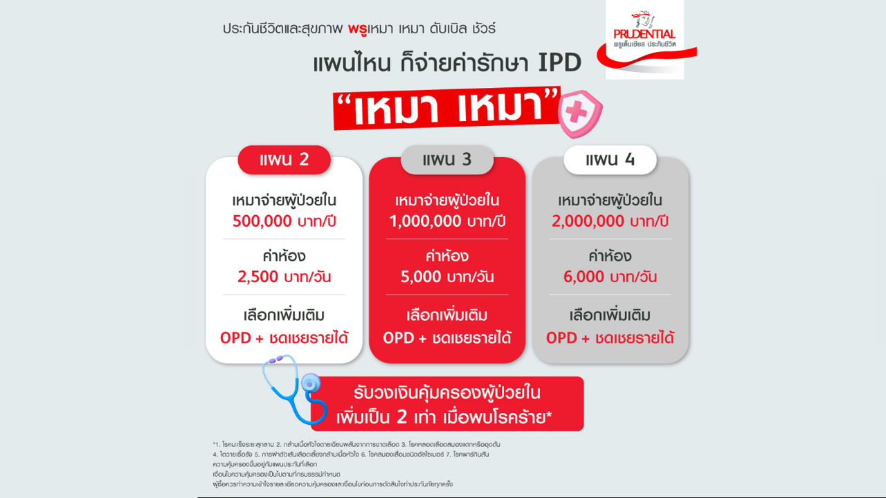 แผนไหน ก็จ่ายค่ารักษา IPD พรูเหมา เหมา